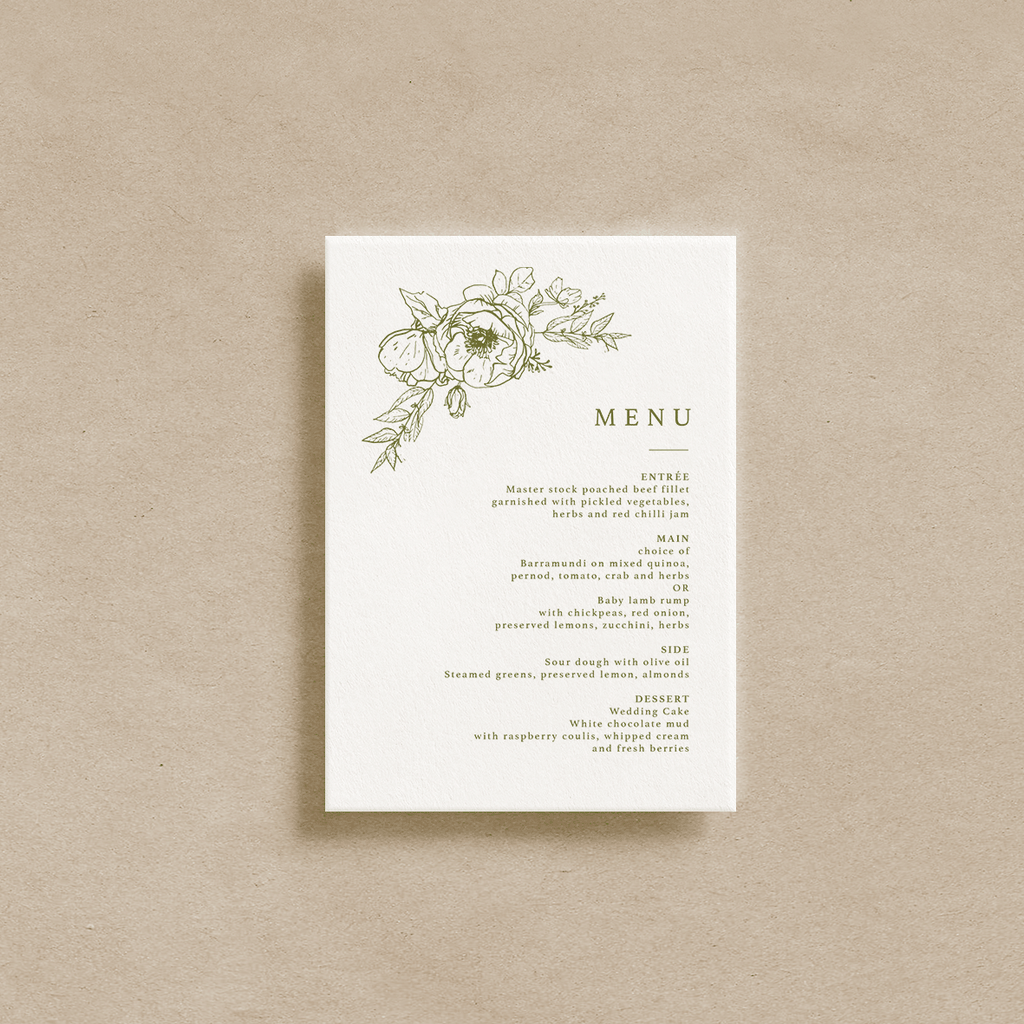 All For Love Menu