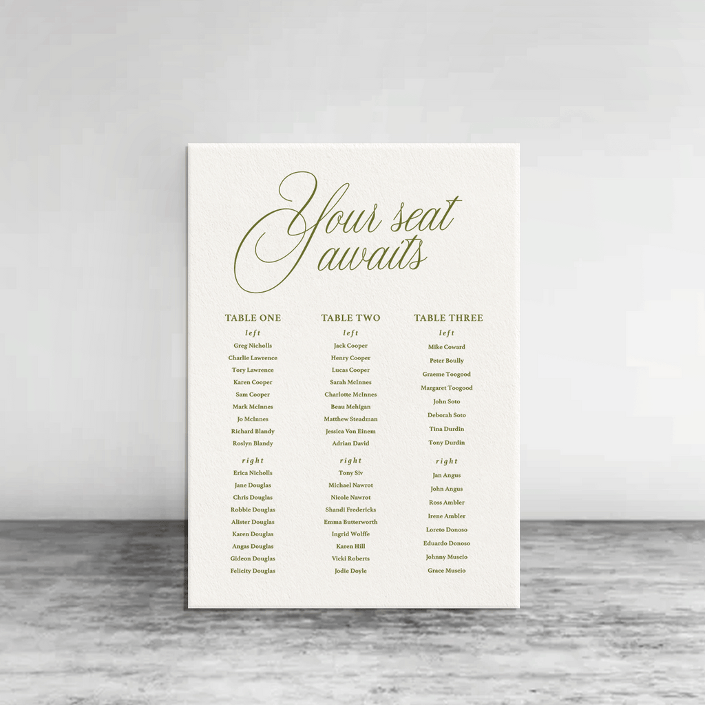 All For Love Seating Chart