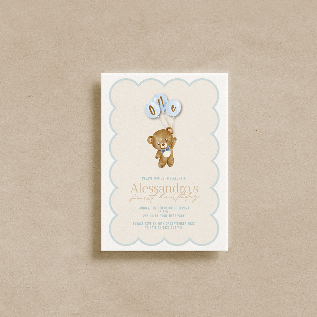 Balloon Bear Invitation