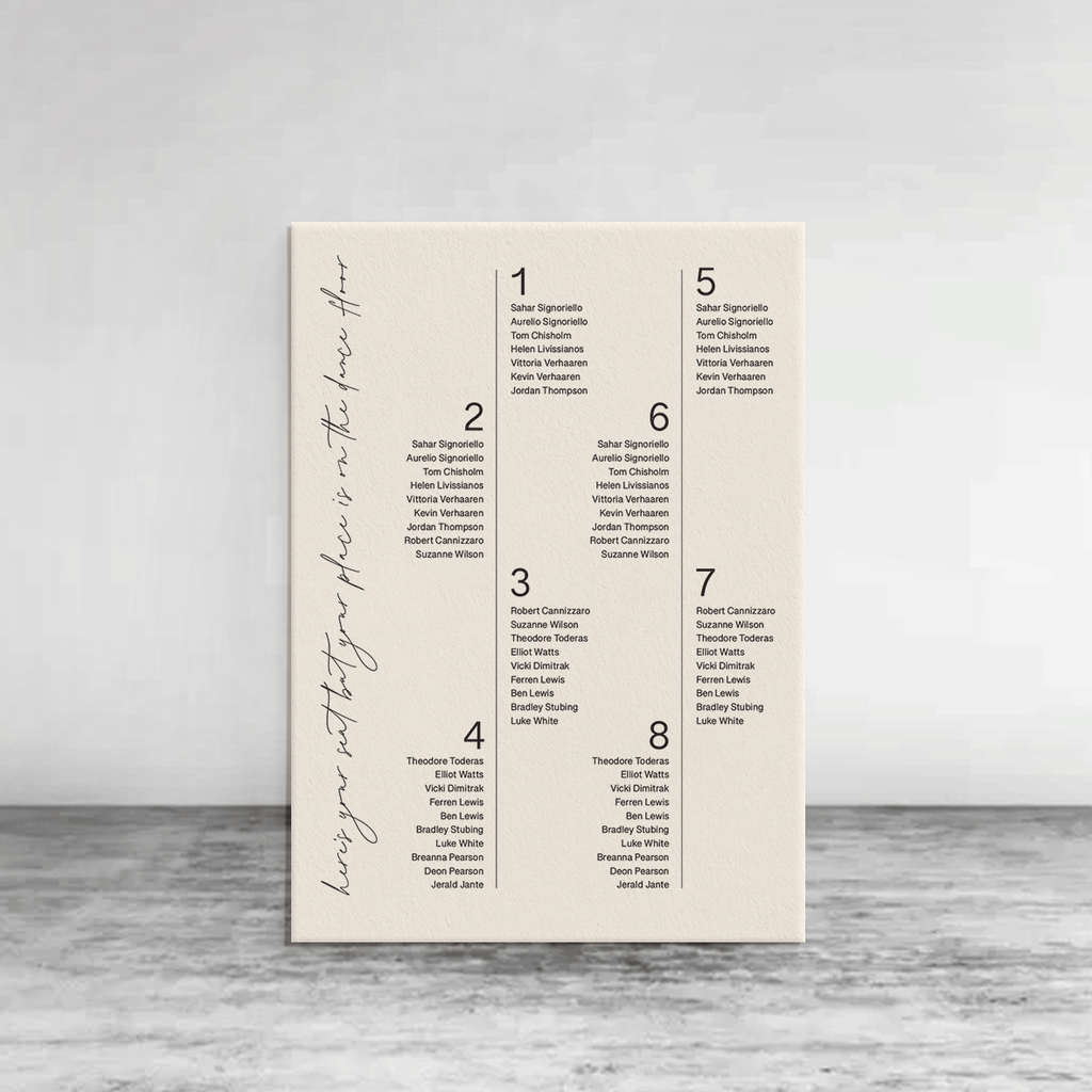 Bouquet Seating Chart