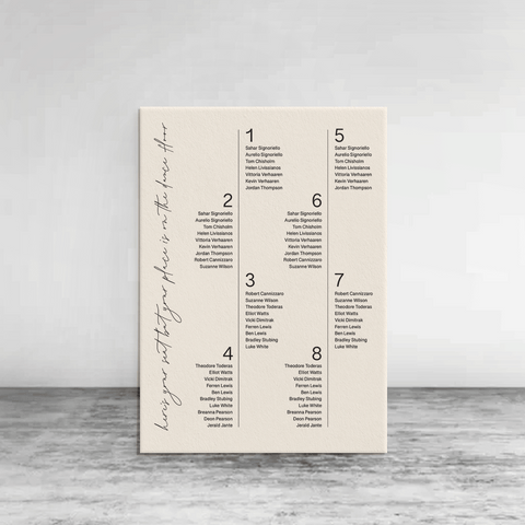 Bouquet Seating Chart
