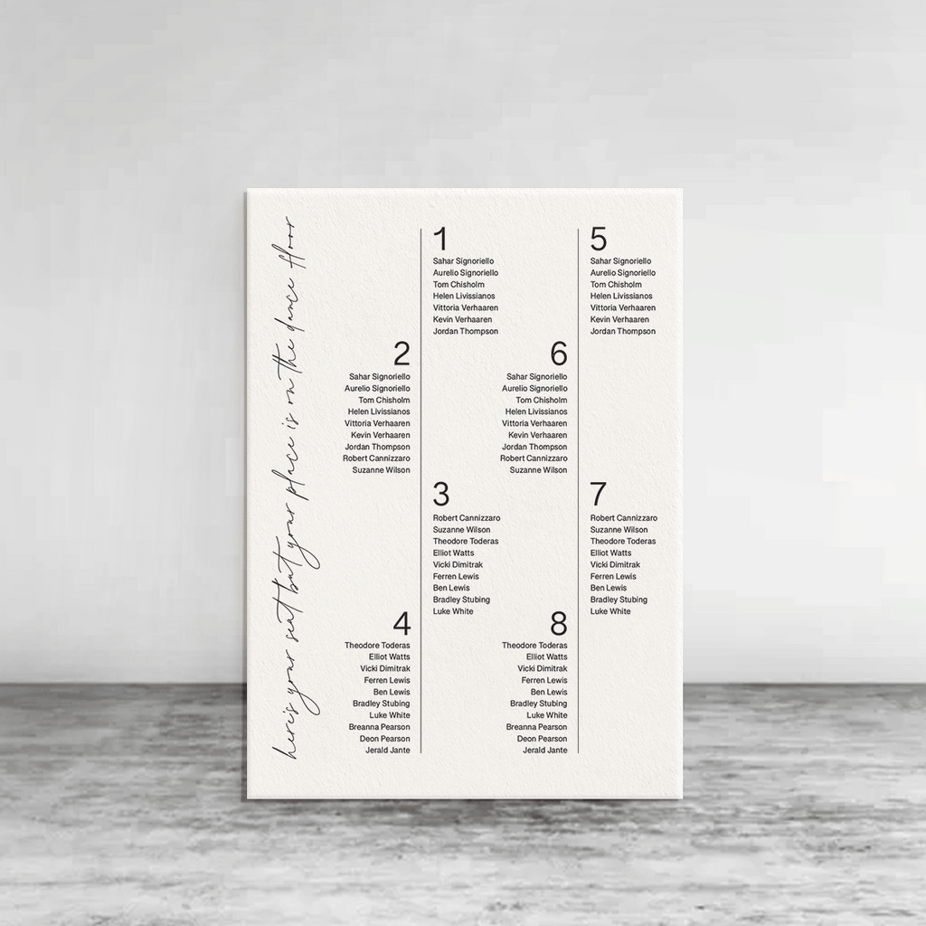 Bouquet Seating Chart