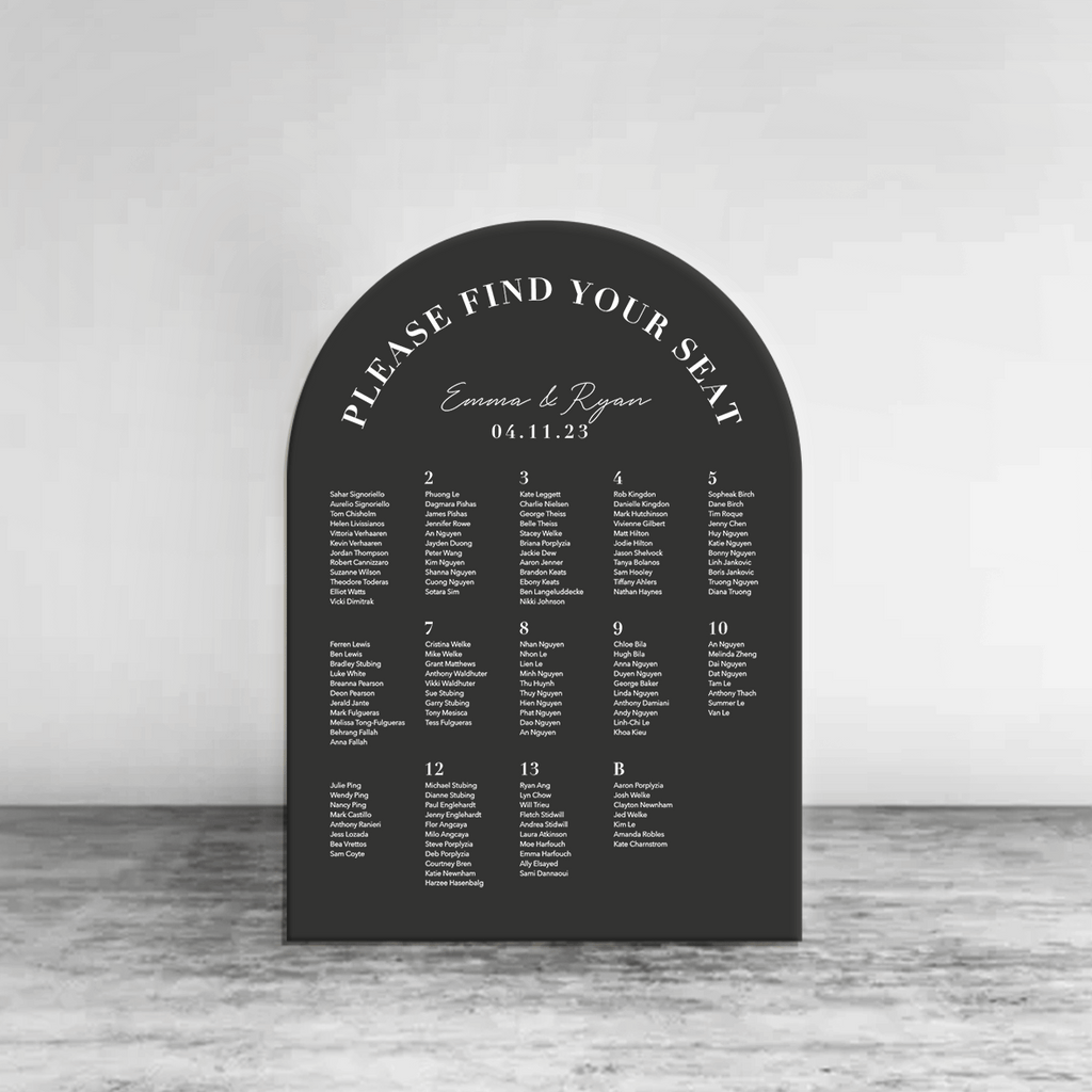 Minimal Seating Chart