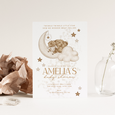 Sleepy Sheep Invitation