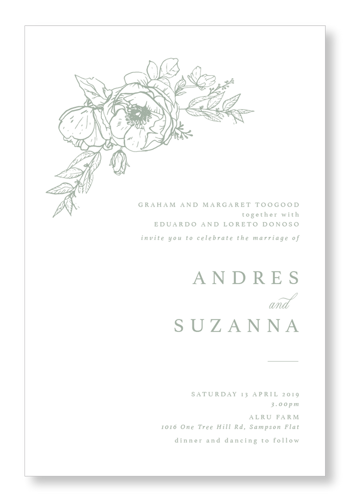 All For Love | Seafoam print on White card