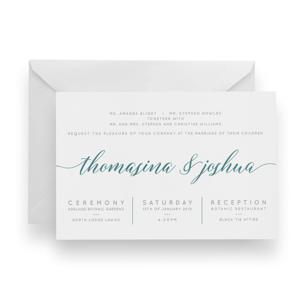 Botanic Bliss | Slate + Dark Teal print on White card