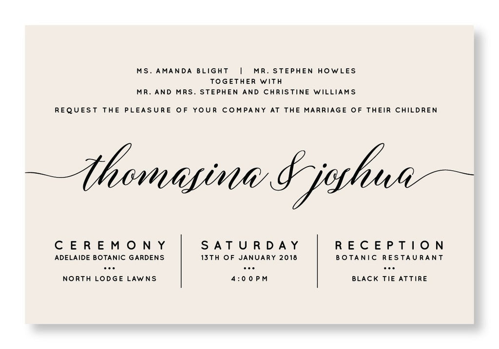 Botanic Bliss | Black print on Almond card