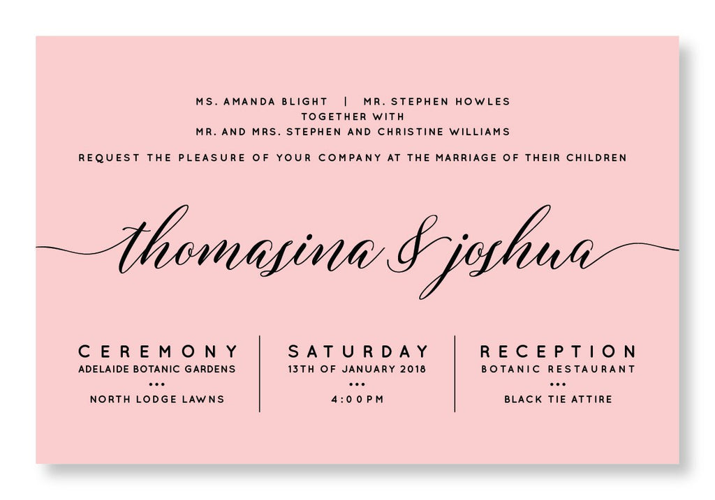 Botanic Bliss | Black print on Rosa card