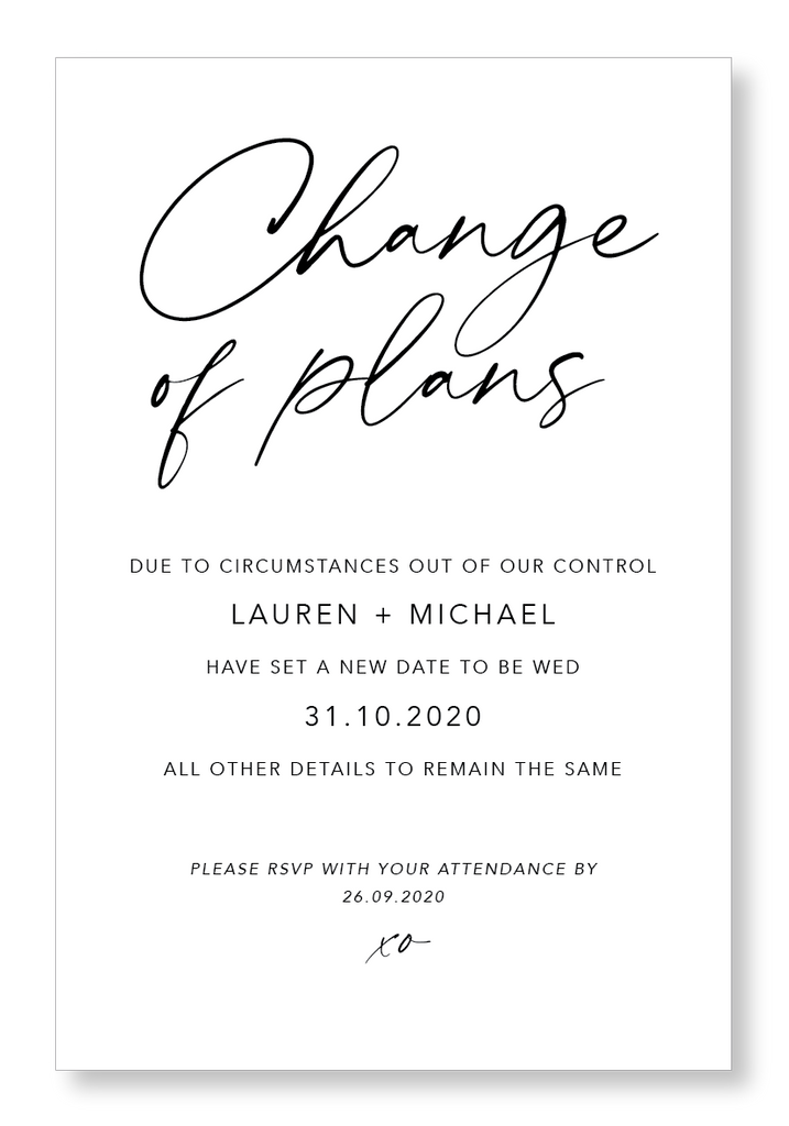 Change of Plans Invitation