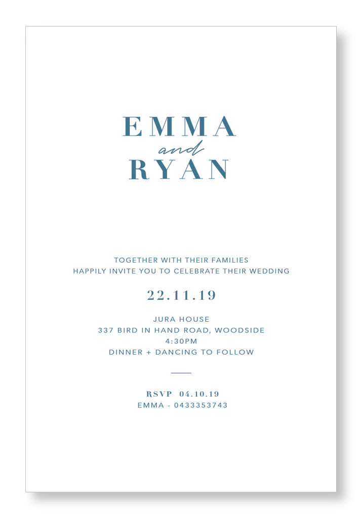 Minimal | Dark Teal print on White card