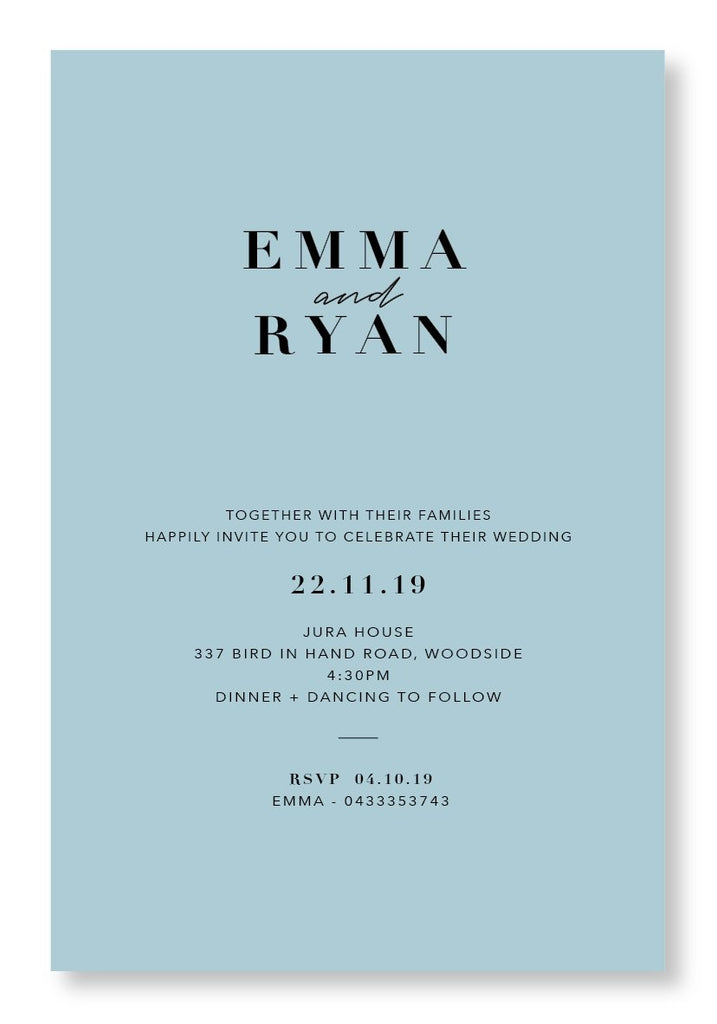 Minimal | Black print on Duck Egg card