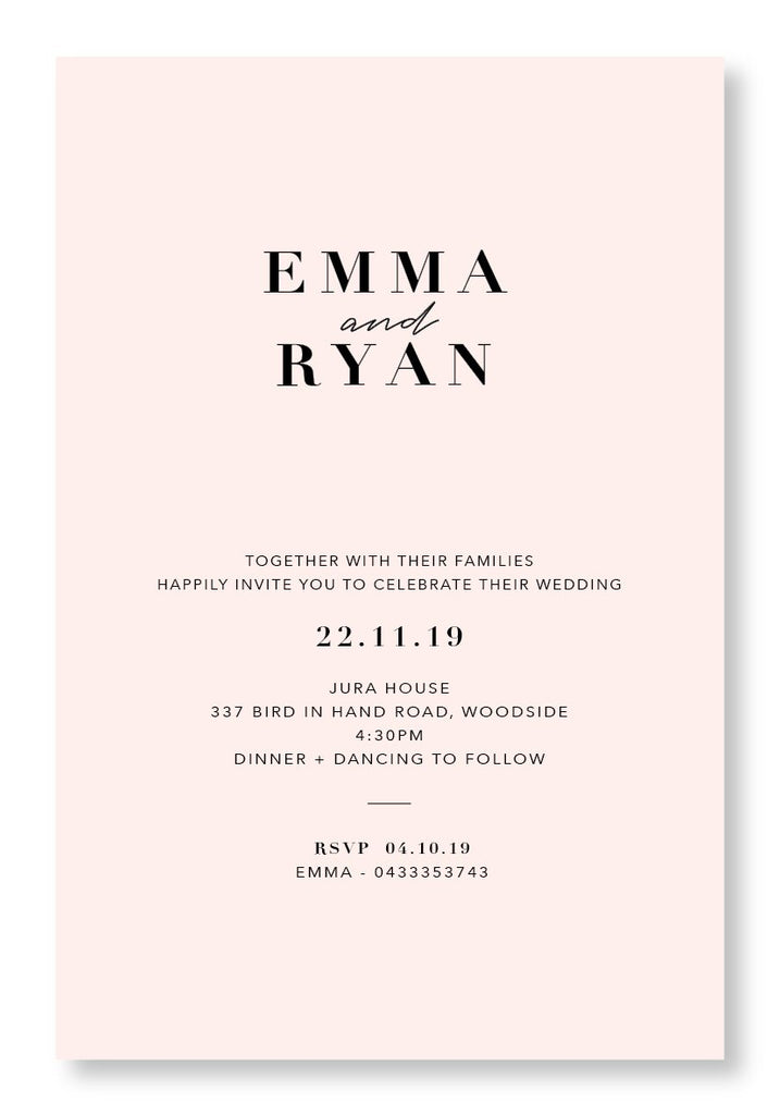 Minimal | Black print on Nude card