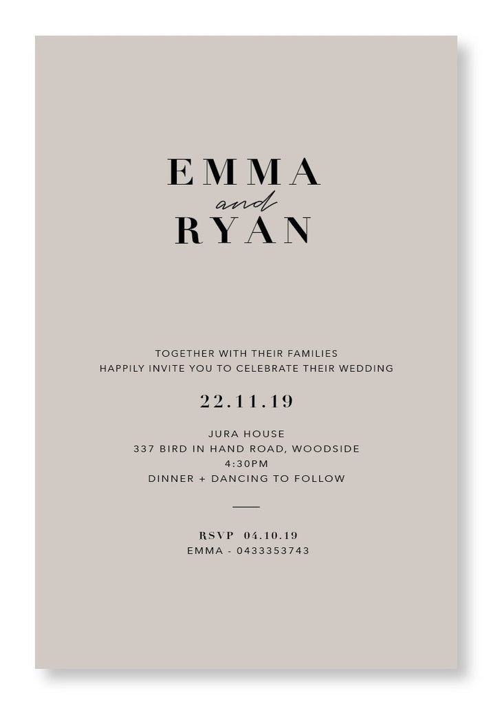 Minimal | Black print on Stone card