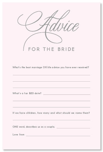 Bride Advice Card