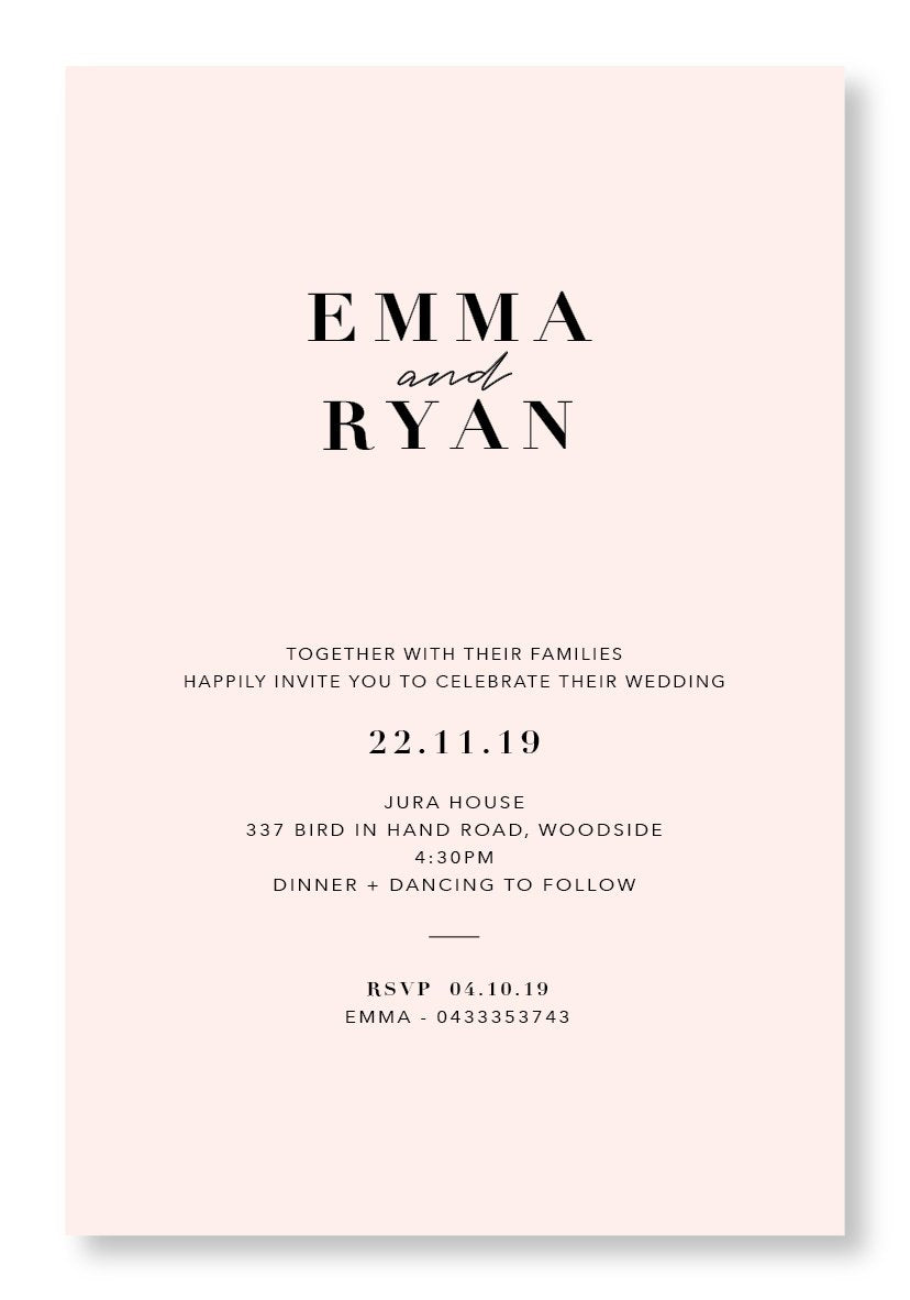 One & Only Invitation – Bluebelle Studio
