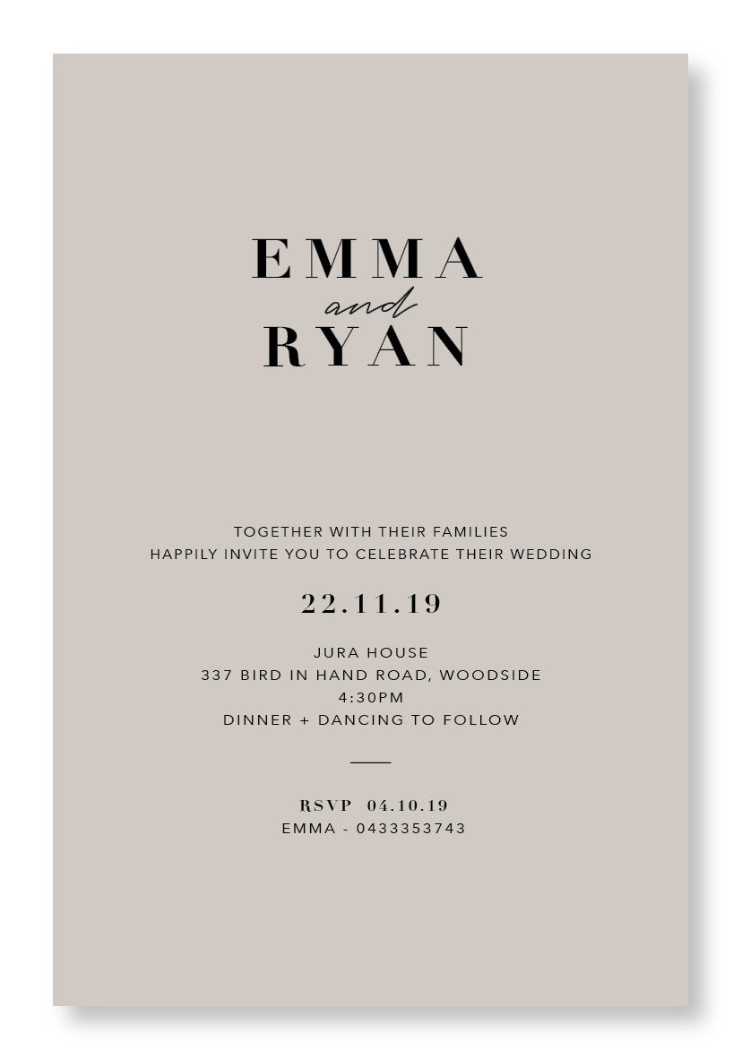 One & Only Invitation – Bluebelle Studio